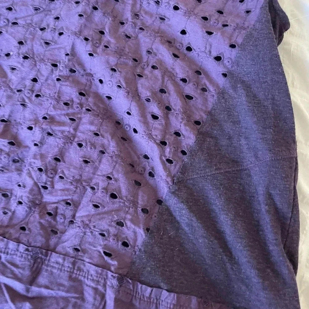 Anthropologie Akemi + kin purple boho eyelit top - Picture 4 of 11